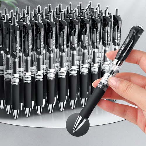 按动中性笔水笔碳素黑签字笔学生用水性蓝笔商务办公考试专用刷题老师专用红笔圆珠笔笔芯医生处方笔 K35水笔