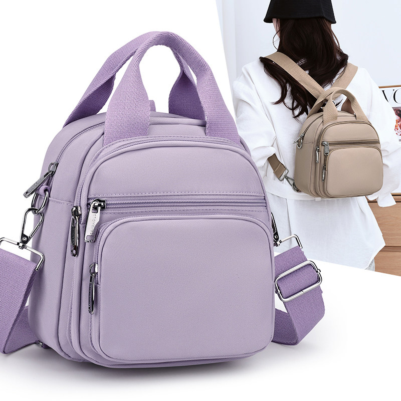 新款休闲简约风女士多层斜挎包轻便迷你手提包时尚百搭小背包女包