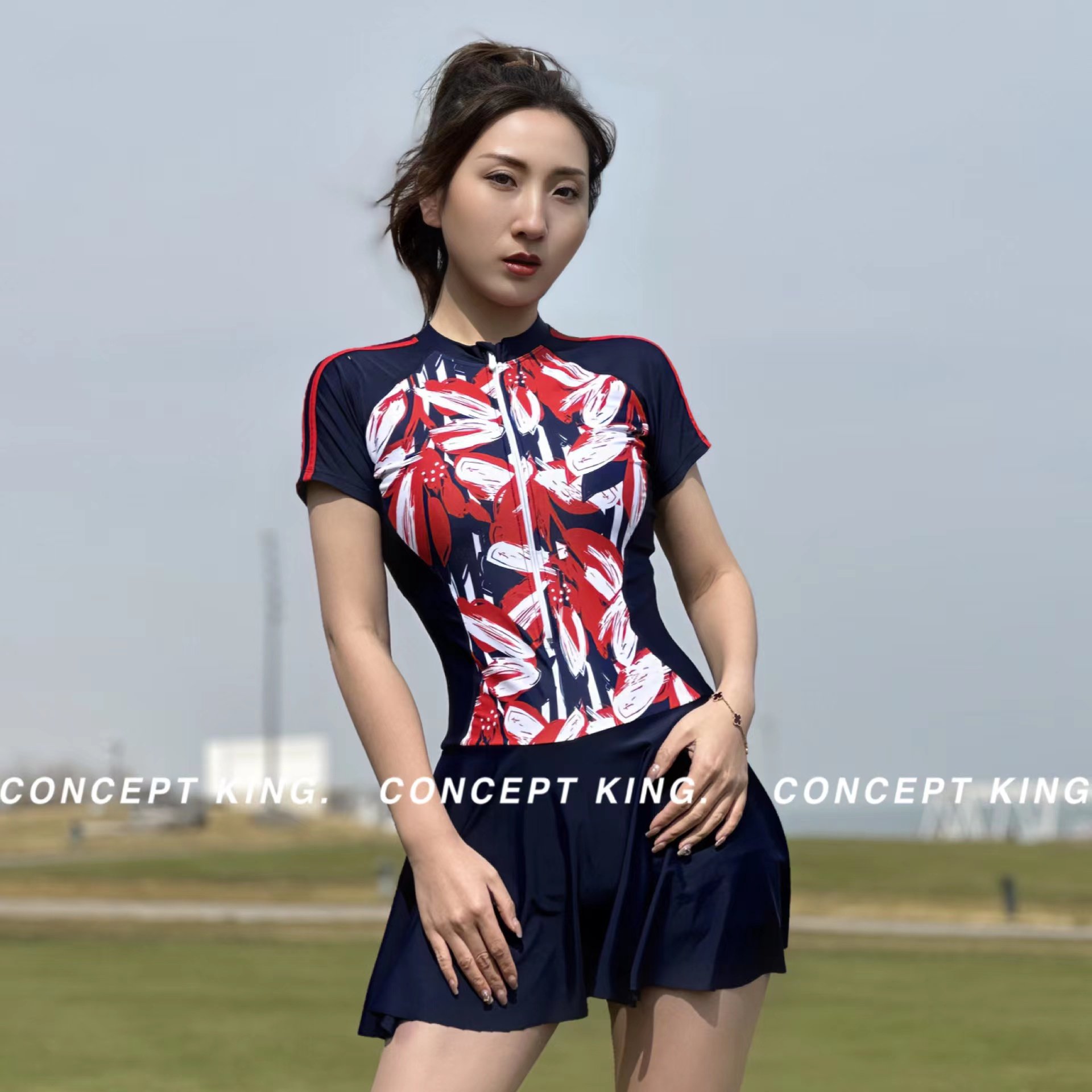 笑姐泳衣【2.0花季固定杯版本】温泉泳衣女时尚大码裙式平角泳衣,运动/瑜伽/健身/球迷用品,连体泳衣,淘宝优惠券,粉丝福利购,淘宝优惠卷