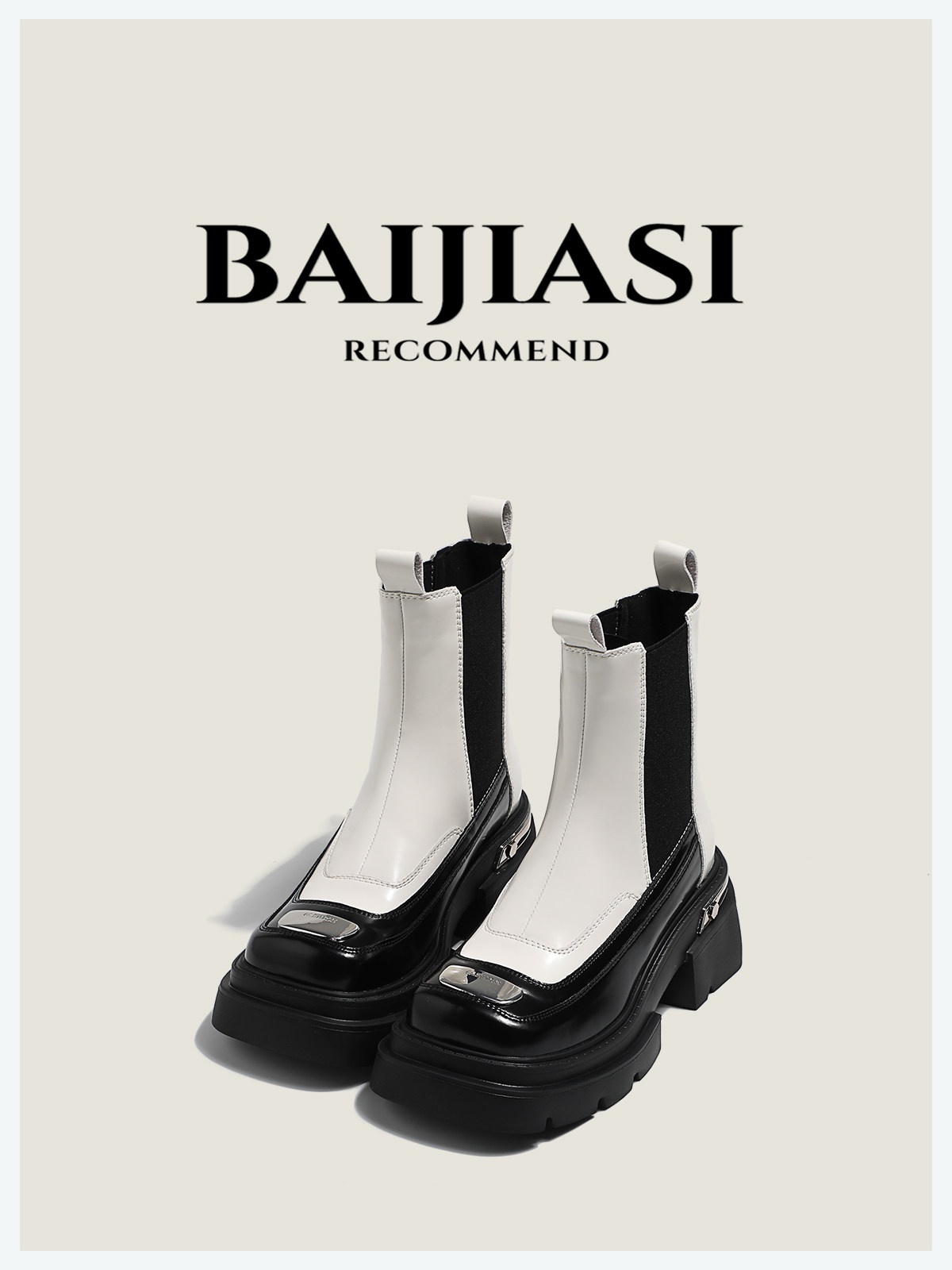 여성용 굴뚝 부츠 2024 여성용 새 플랫폼 두꺼운 밑창 마틴 부츠 영국 스타일  가죽 짧은 부츠 여성용 인기 첼시 부츠