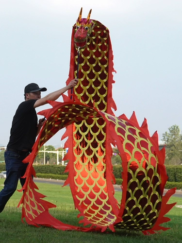 Dragon Dance Performance Props Ribbon Fitness Новый стиль китайский дракон качающийся квадратный танцевальный стример для взрослой рука играет дракон