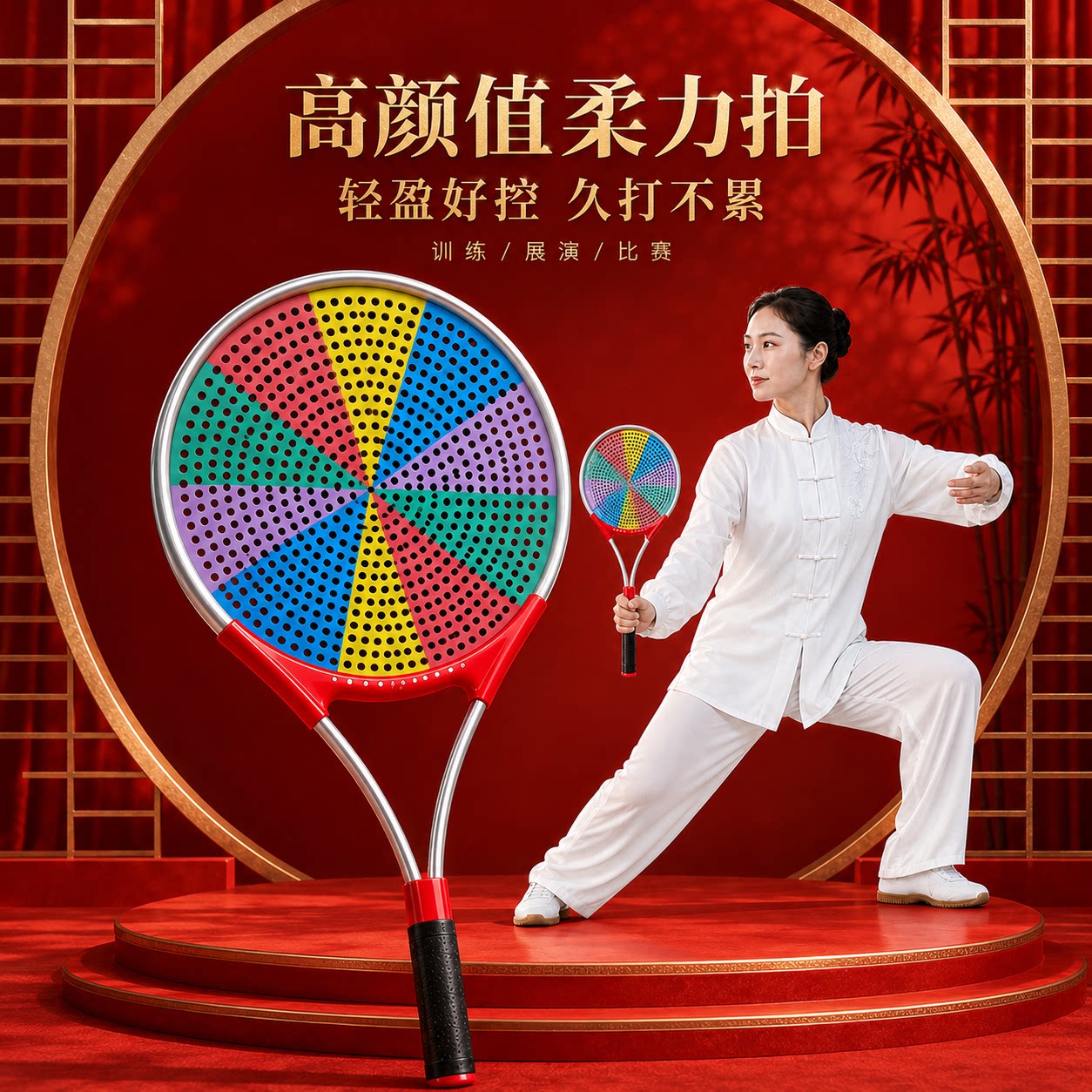 太极柔力球拍揉力球中老年初学者揉球柔力球健身球正品太极球套装