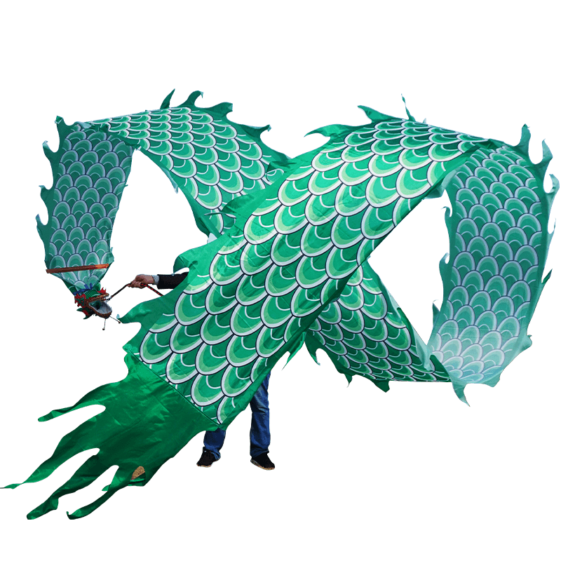 舞龙健身龙广场中老年人带龙头