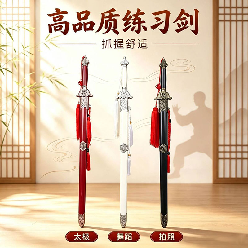 太极剑武术软剑专用舞剑女式男舞蹈剑术软响半硬未开刃剑花练习剑图片