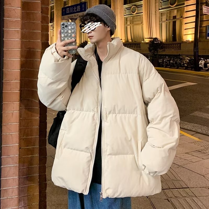 立领棉服男冬季新款加厚防寒保暖羽绒棉衣面包服加绒男士宽松外套