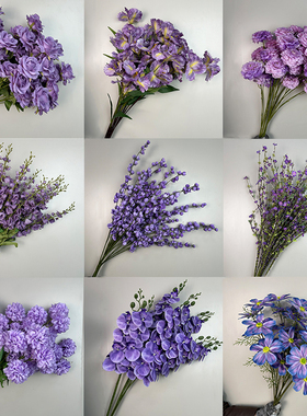 紫色花艺仿真花批发蝴蝶兰摄影道具假花室内客厅卧室摆放装饰花