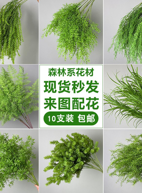 绿色仿真花假花森系仿真绿植龙须草芦荀草装饰花婚礼布置造景插花
