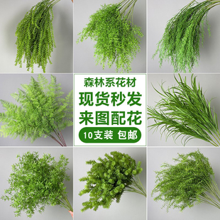 绿色仿真花假花森系仿真绿植龙须草芦荀草装饰花婚礼布置造景插花