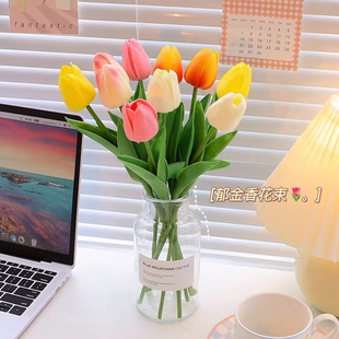 郁金香仿真花拍照假花跳舞兰婚庆花艺花材马蹄莲婚礼桌花手捧花束