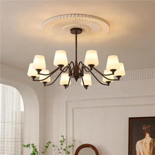 名狮照明包安装中古风客厅吊灯简约法式复古餐厅大厅主灯美式灯具