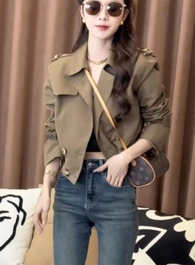 气质短款外套风衣甜美英伦风秋季小个子时尚夹克上衣小香风显瘦