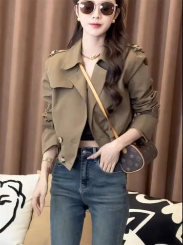 气质短款外套风衣甜美英伦风秋季小个子时尚夹克上衣小香风显瘦