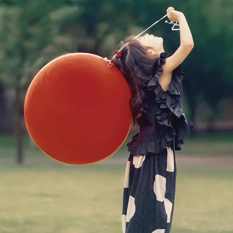 36寸加厚超大彩色红色气球小红书户外拍照道具宝宝周岁生日布置