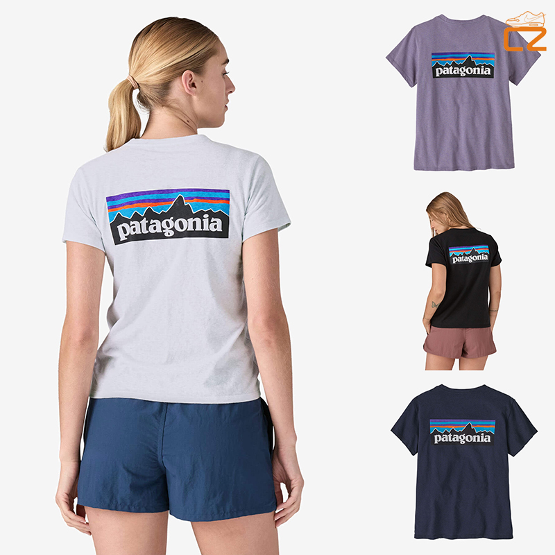 巴塔哥尼亚 25新款Patagonia P-6 Logo印花女款再生棉圆领短袖T恤