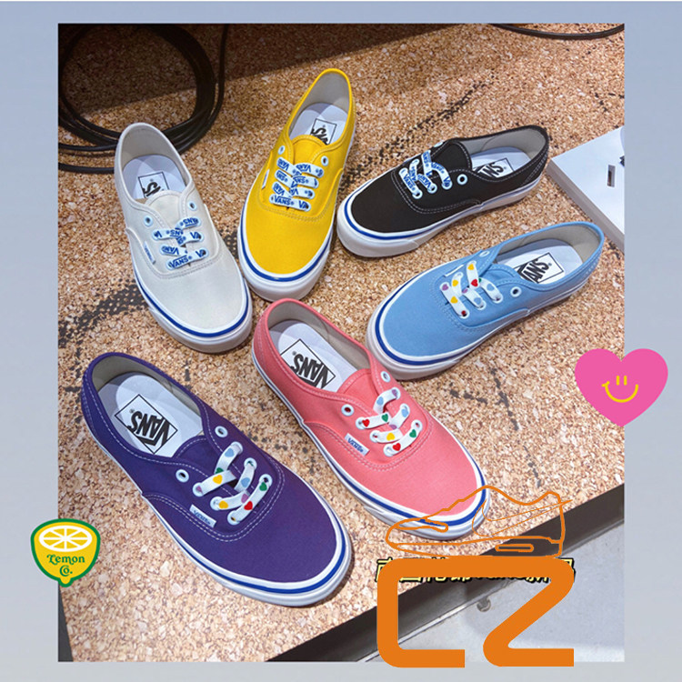 成长球鞋 vans aut安纳海姆黑白 天蓝 米白色 经典男女低帮帆布鞋