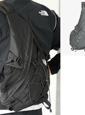 成长球鞋北面TheNorthFace黑色邮差通勤骑行电脑杂志斜挎单肩腰包