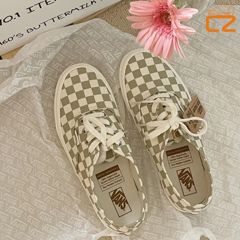 vans style36 aut 棕白奶茶色 粉白棋盘格 经典男女款低帮帆布鞋