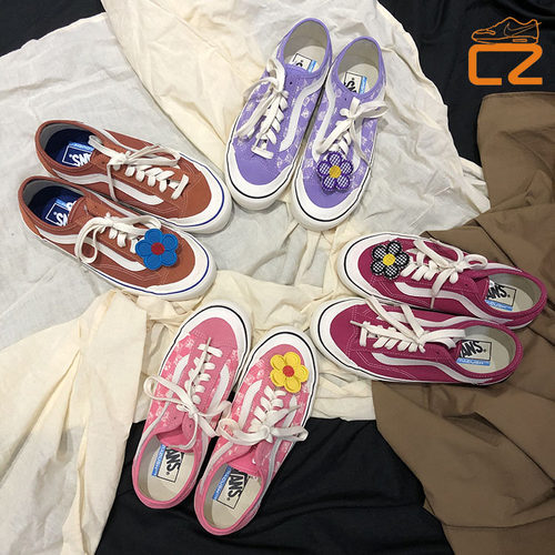 vans橘色半包月低帮男女鞋帆布鞋
