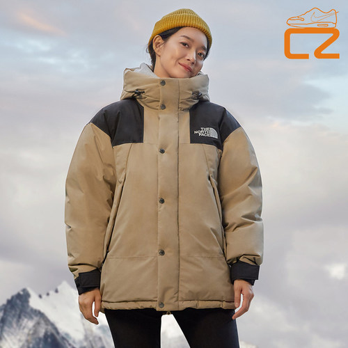 北面防风雨连帽短款男女款羽绒服