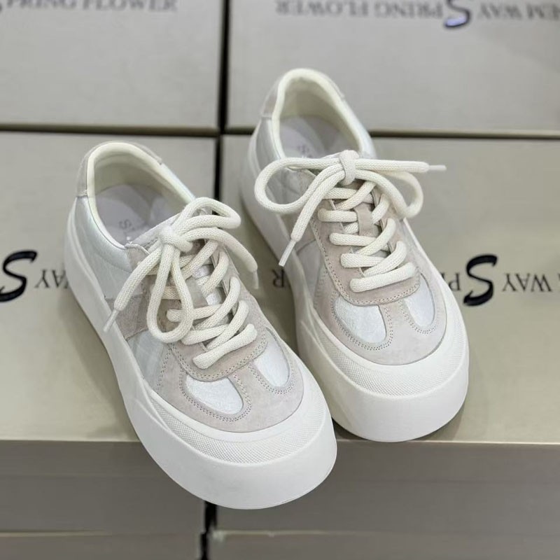 诗路花语丑萌面包德训鞋女真皮