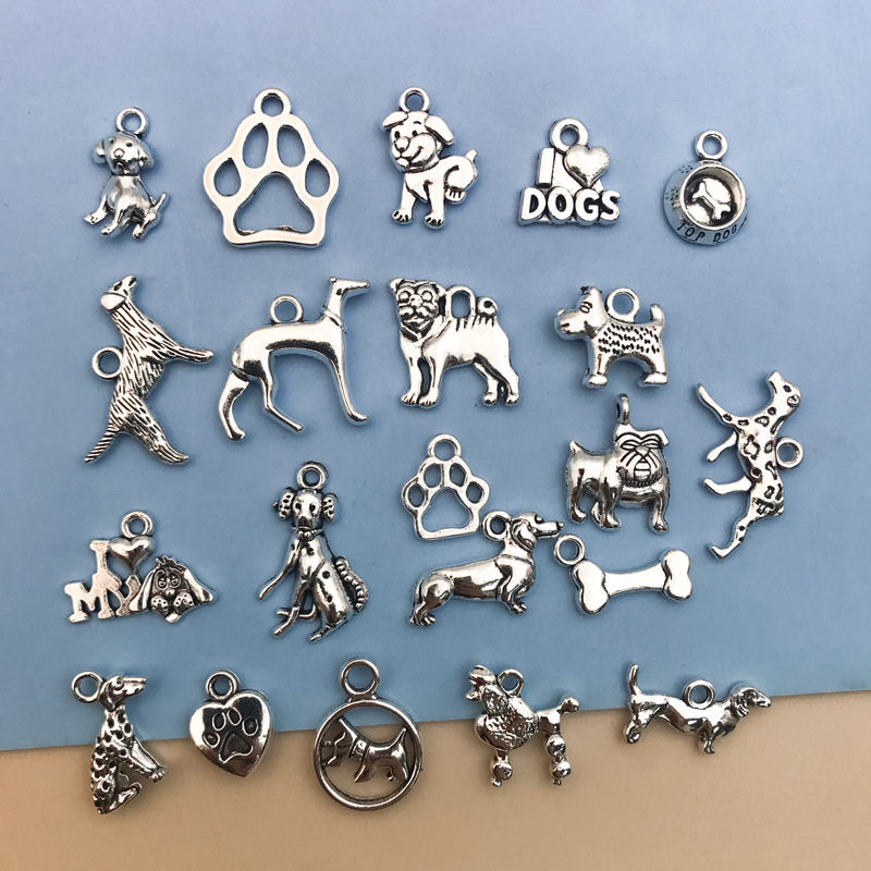 50款朋克机器人零件手工Diy宠物犬吉娃娃柯基狗贵宾犬吊坠饰品