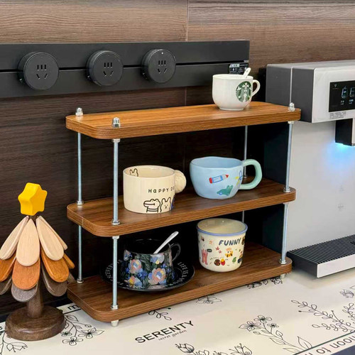 实木中古咖啡器具杯子收纳置物架