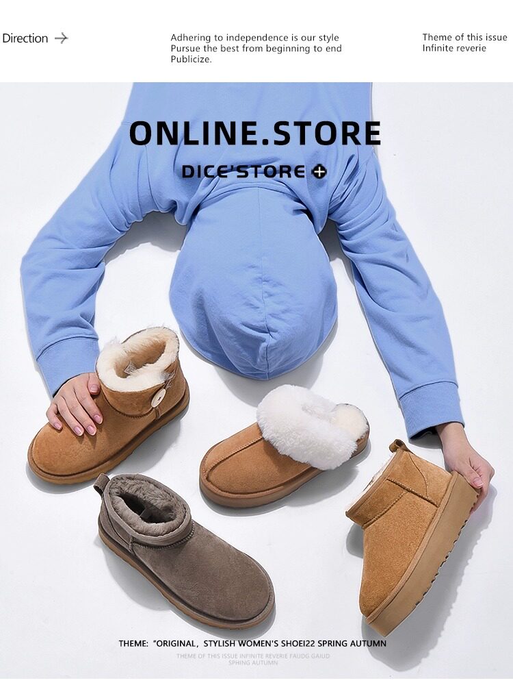 THICK-SOLED SNOW BOOTS MENS WINTER NEW MID-BARREL FUR INTEGRATED FLEECE THICKENED WATERPROOF NON-SLIP MENS COTTON SHOES WOMEN