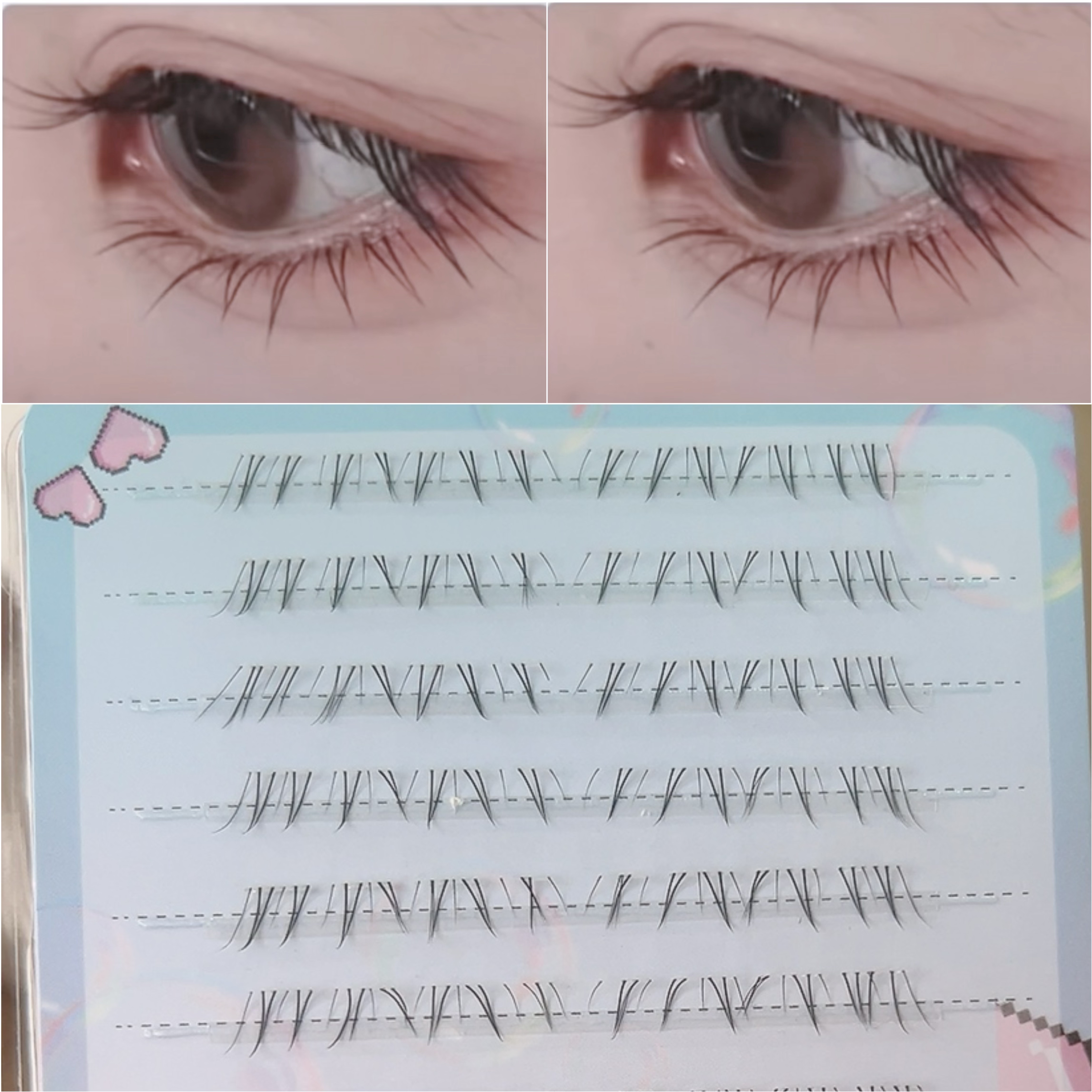 她素免胶新中式下睫毛自粘假睫毛懒人单簇贴片自然仿真分段式新手