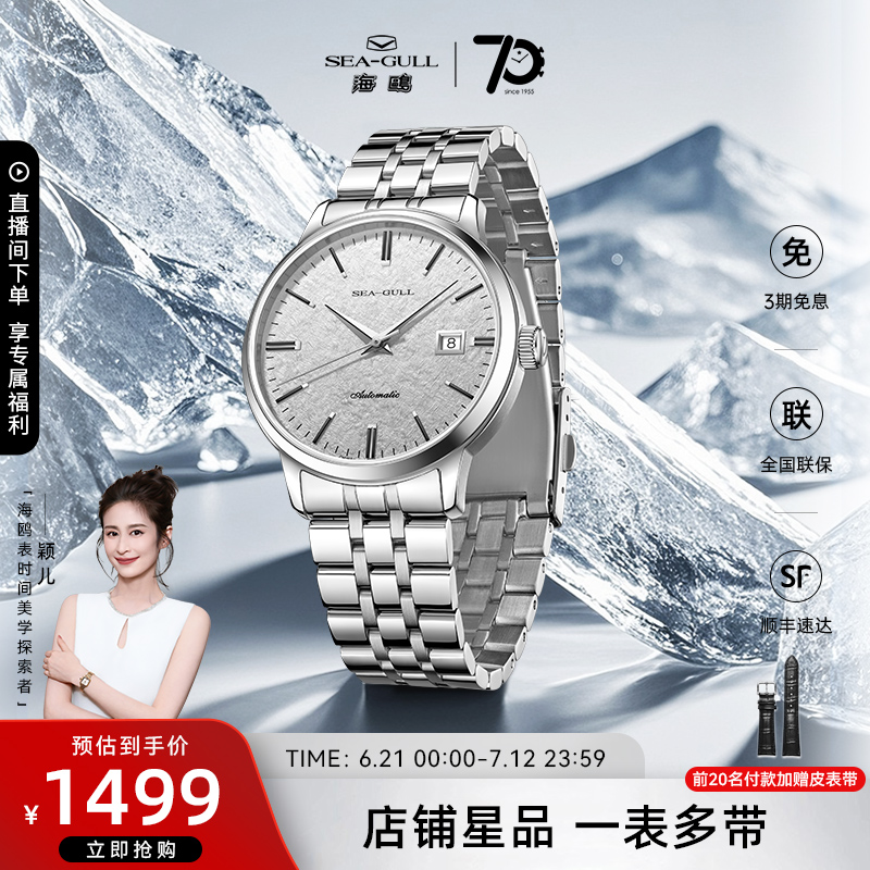 海鷗表男款冰川機械表送男友