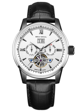 海鸥表手表男款机械表镂空飞轮表男士手表多功能防水腕表男表1055