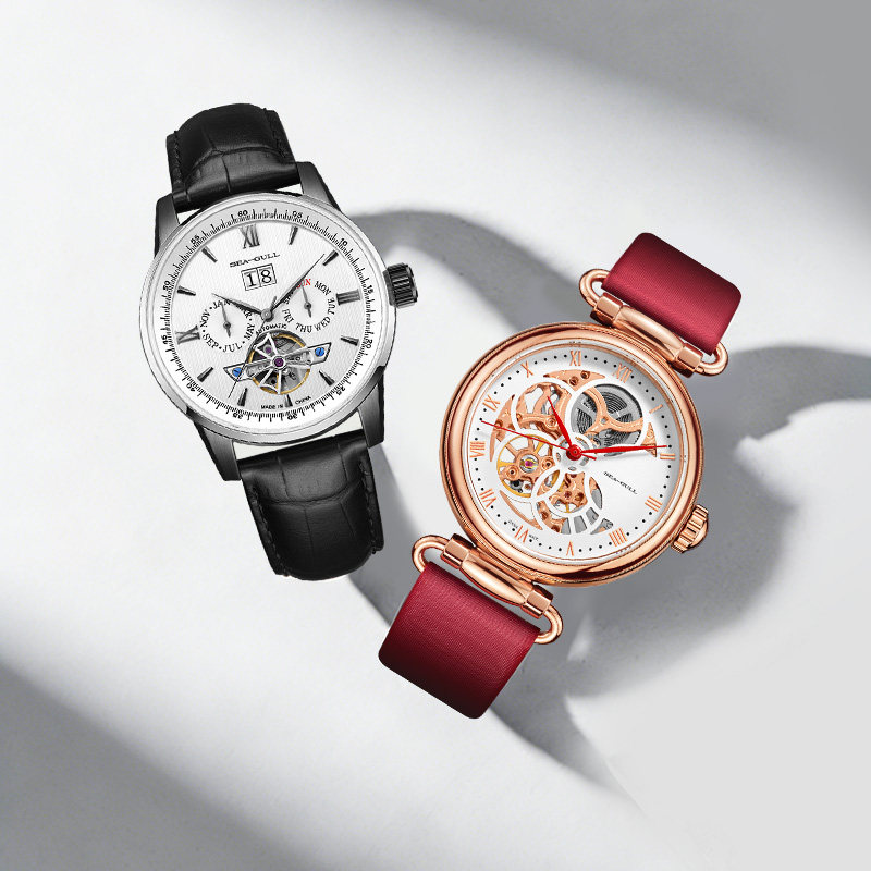 海鸥表手表情侣对表潮流镂空时尚气质机械手表