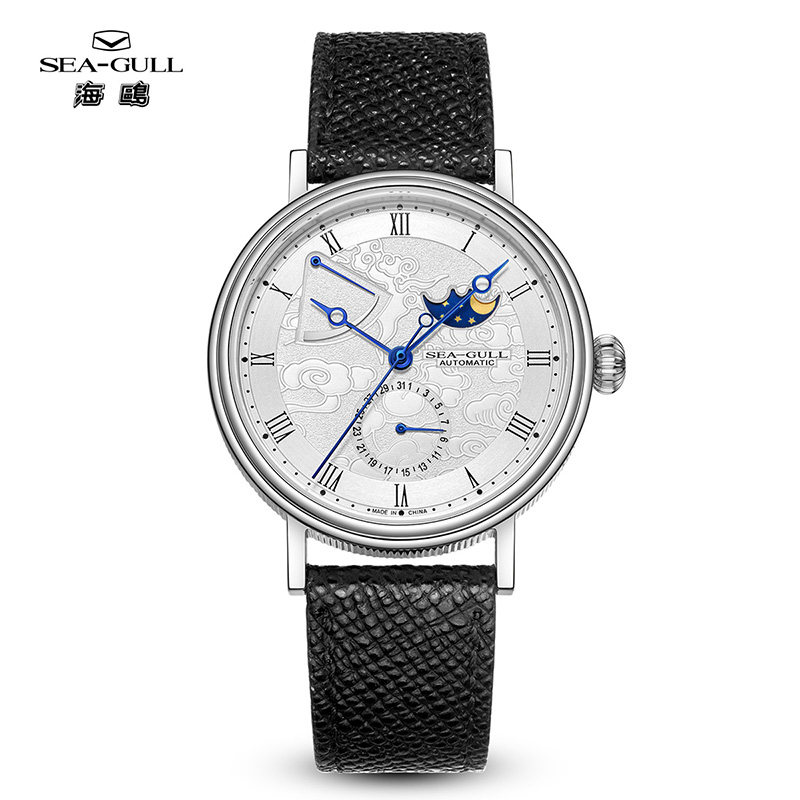 【好物体验】海鸥表月相手表男士自动机械表多功能商务休闲男表