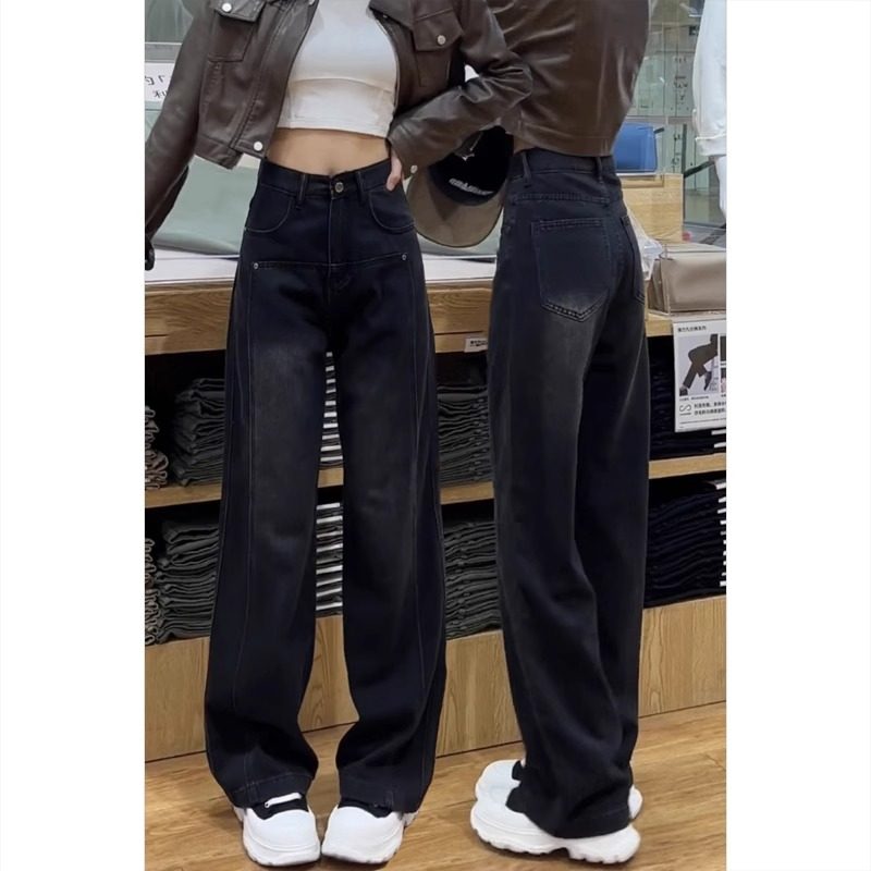 梨形身材直筒牛仔裤2023年新款女