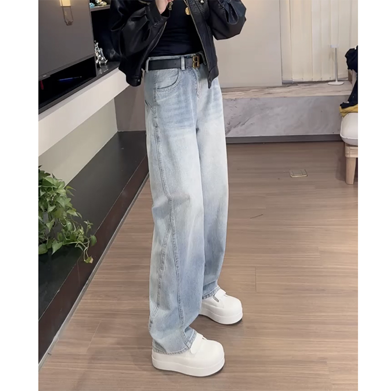 2025春季新款窄版减龄直筒牛仔裤