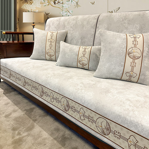 沙发垫2025新款高端新中式国风雪尼尔客厅防滑现代可拆洗实木组合