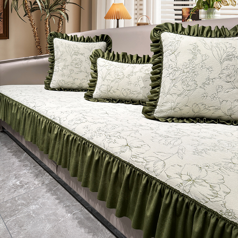 法式田园风沙发垫四季通用雪尼尔高档防滑直排坐垫盖布布2025新款