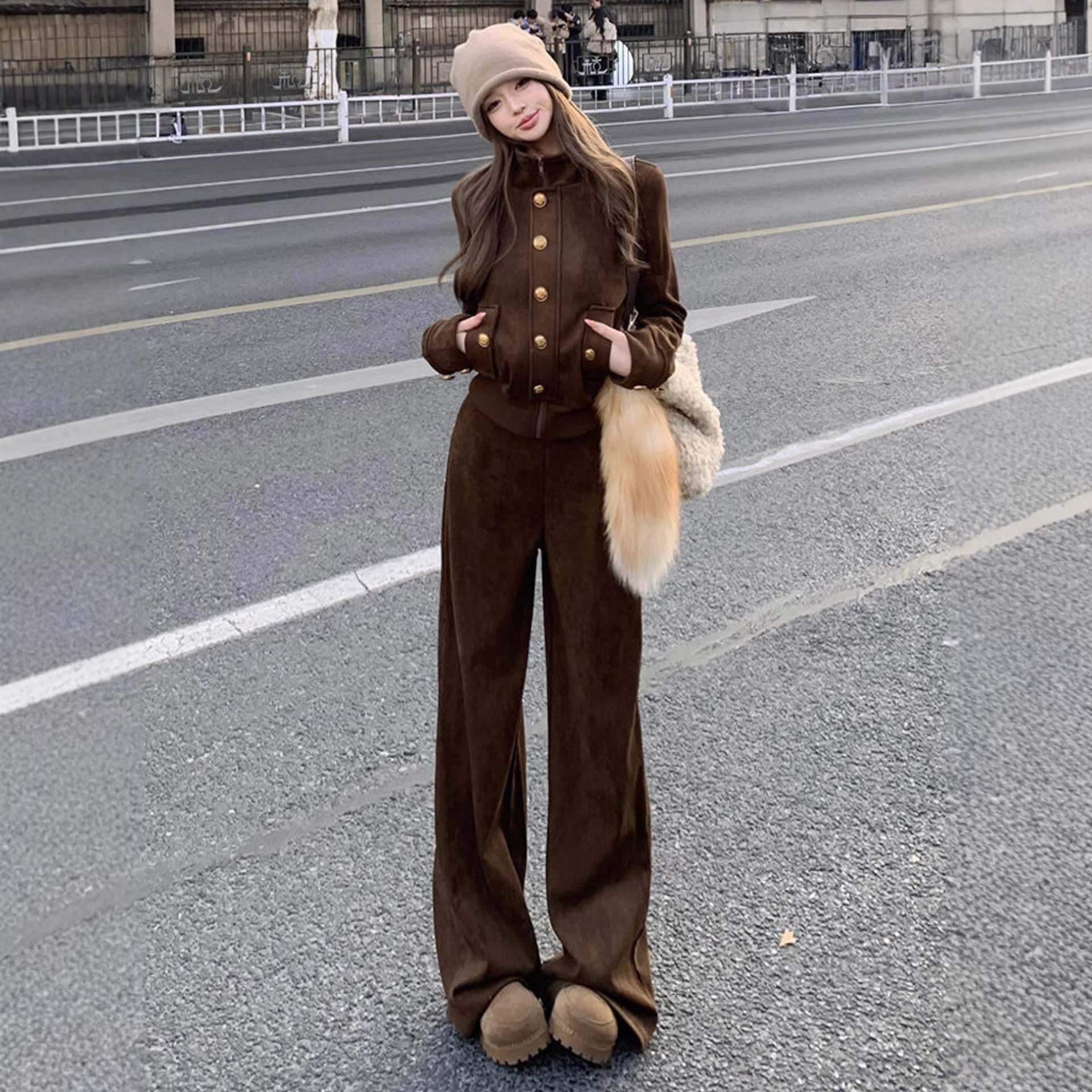 超火高级感春装时尚套装女显瘦气质短外套阔腿裤两件套,女装/女士精品,时尚套装,淘宝优惠券,粉丝福利购,淘宝优惠卷