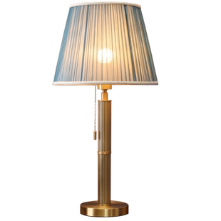 欧式美式现代大号铜台灯客厅书房主卧室床头温馨轻奢复古家用拉线