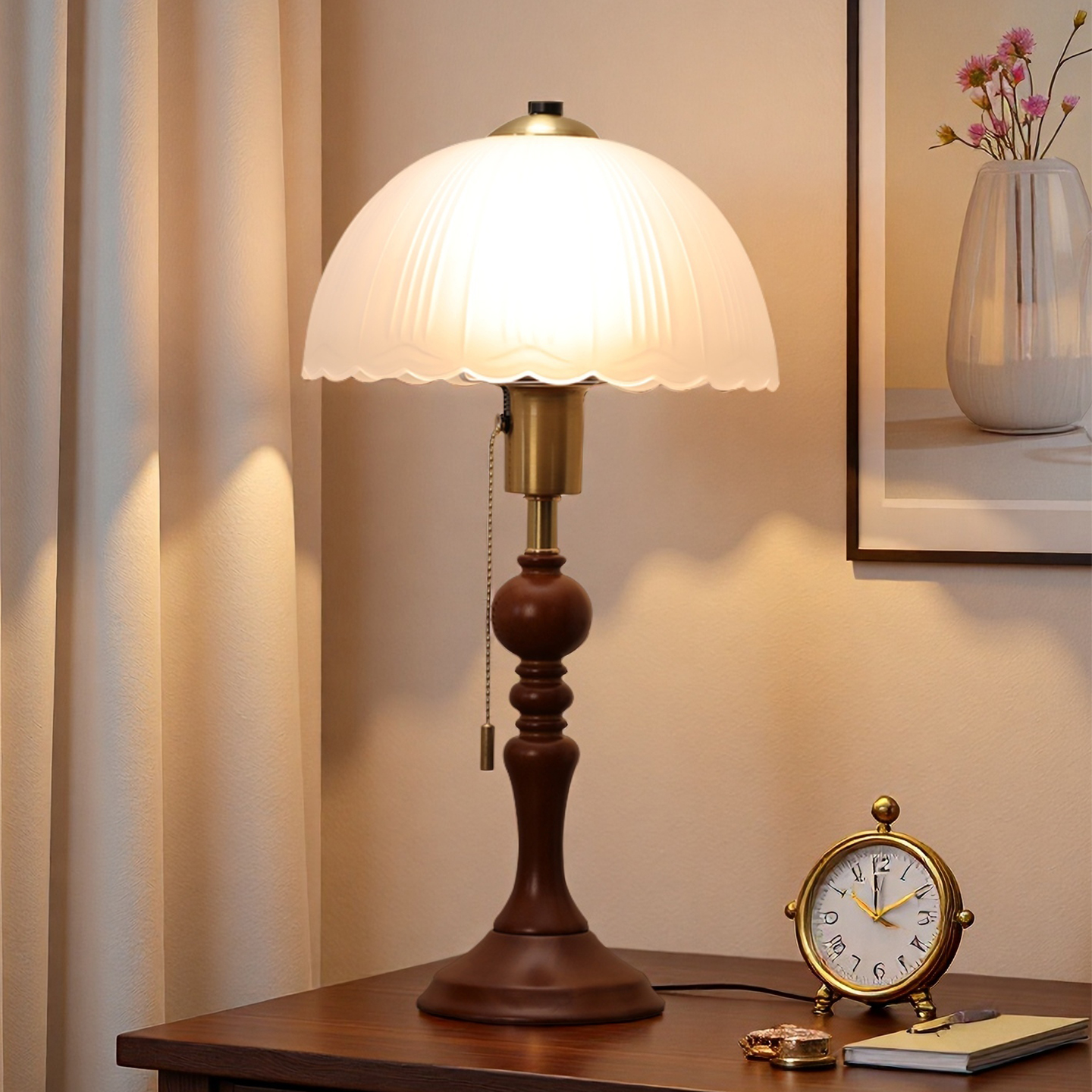 台灯卧室床头灯美式复古