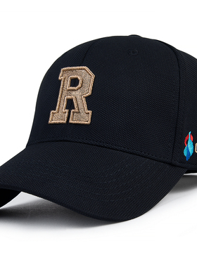 帽子男士春秋季刺绣棒球帽防晒遮阳帽冬天R标黑色鸭舌帽百搭硬顶