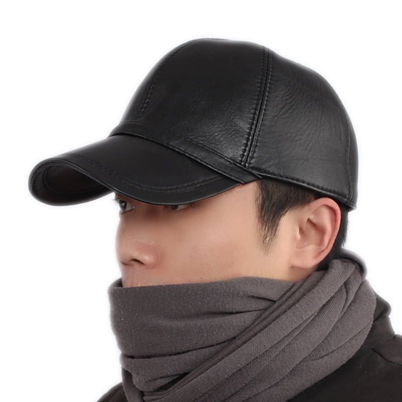 冠师傅 冬季男士羊皮帽子 潮流男式真皮棒球帽 时尚帽子男帽
