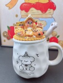 改娃萌粒款 奶油胶马克杯手作陶瓷杯成品创意新年生日礼物可爱现货