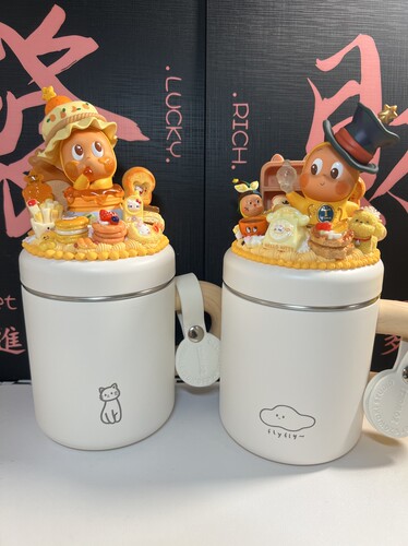 正版星星人手工diy奶油胶造物集保温杯316创意生日礼物潮玩定制