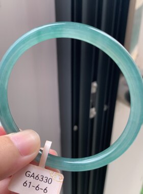 61圈危料a货翡翠老蓝水叮当手镯冰种平价翡翠捡漏手镯男人手镯