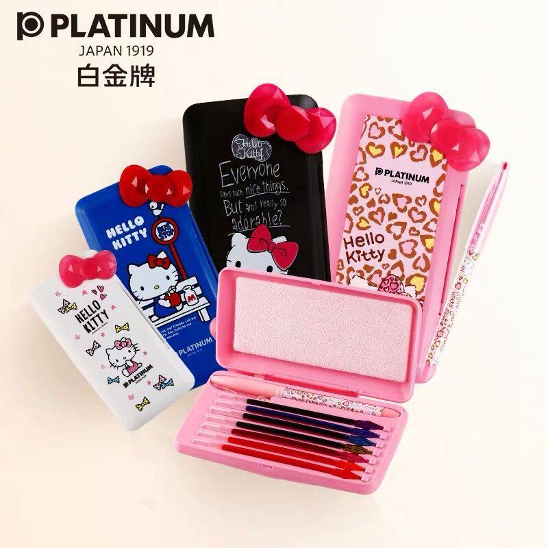 白金HELLO KITTY凯蒂猫针管笔 学生用多色中性笔 钻石头笔芯套装