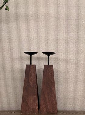 侘寂风木质烛台家居摆件拍摄道具佛龛供奉