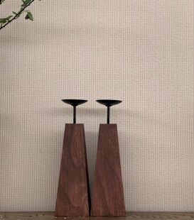 侘寂风木质烛台家居摆件拍摄道具佛龛供奉