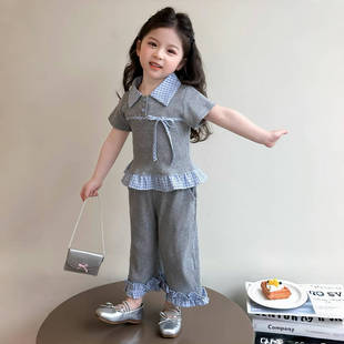 女童夏装套装2026新款夏季女宝宝洋气短袖两件套小童运动休闲衣服