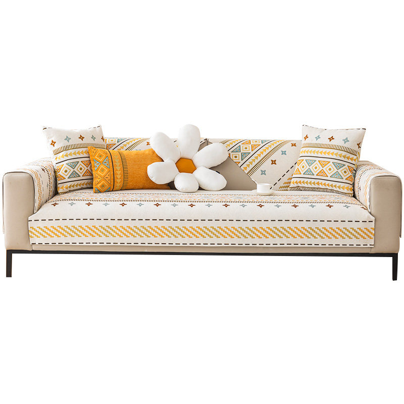 波西米亚风雪尼尔提花沙发垫四季通用防滑沙发罩坐垫靠背盖布巾,居家布艺,沙发垫,淘宝优惠券,粉丝福利购,淘宝优惠卷