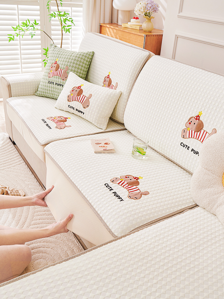 卡通冰丝沙发垫夏季垫防滑沙发套2025全新全包通用套布